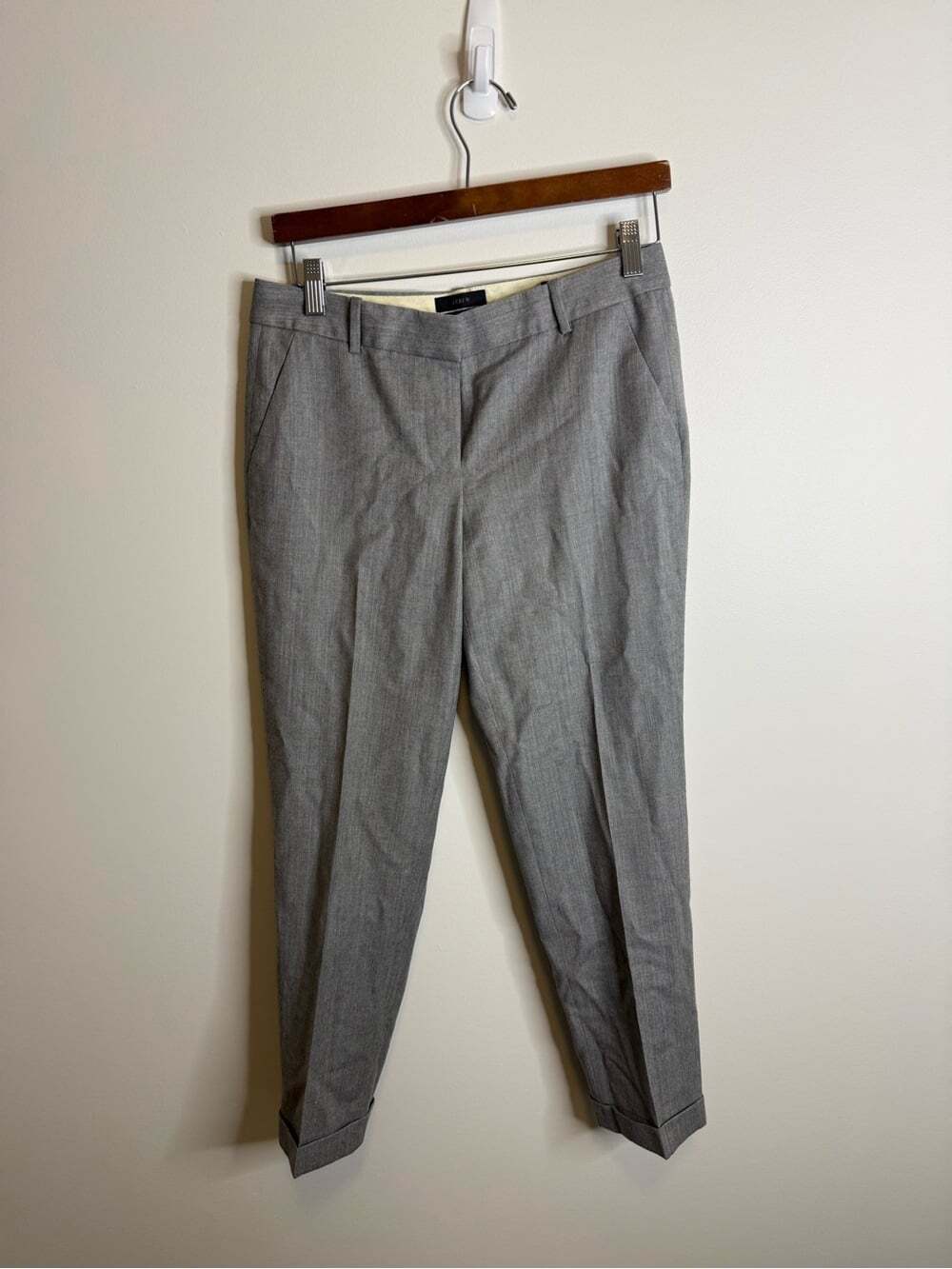 J. Crew Wool Cafe Capri gray pants trousers size 2